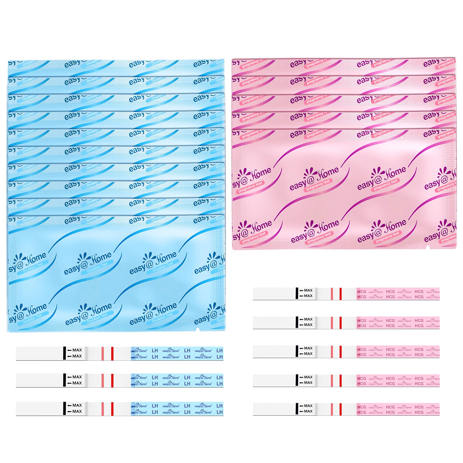 Easy@Home Ovulation And Pregnancy Test Strips: 10 Lh And 5 Hcg Combo Test Kit  Powered By Premom App For Accurate Ovulation Tra