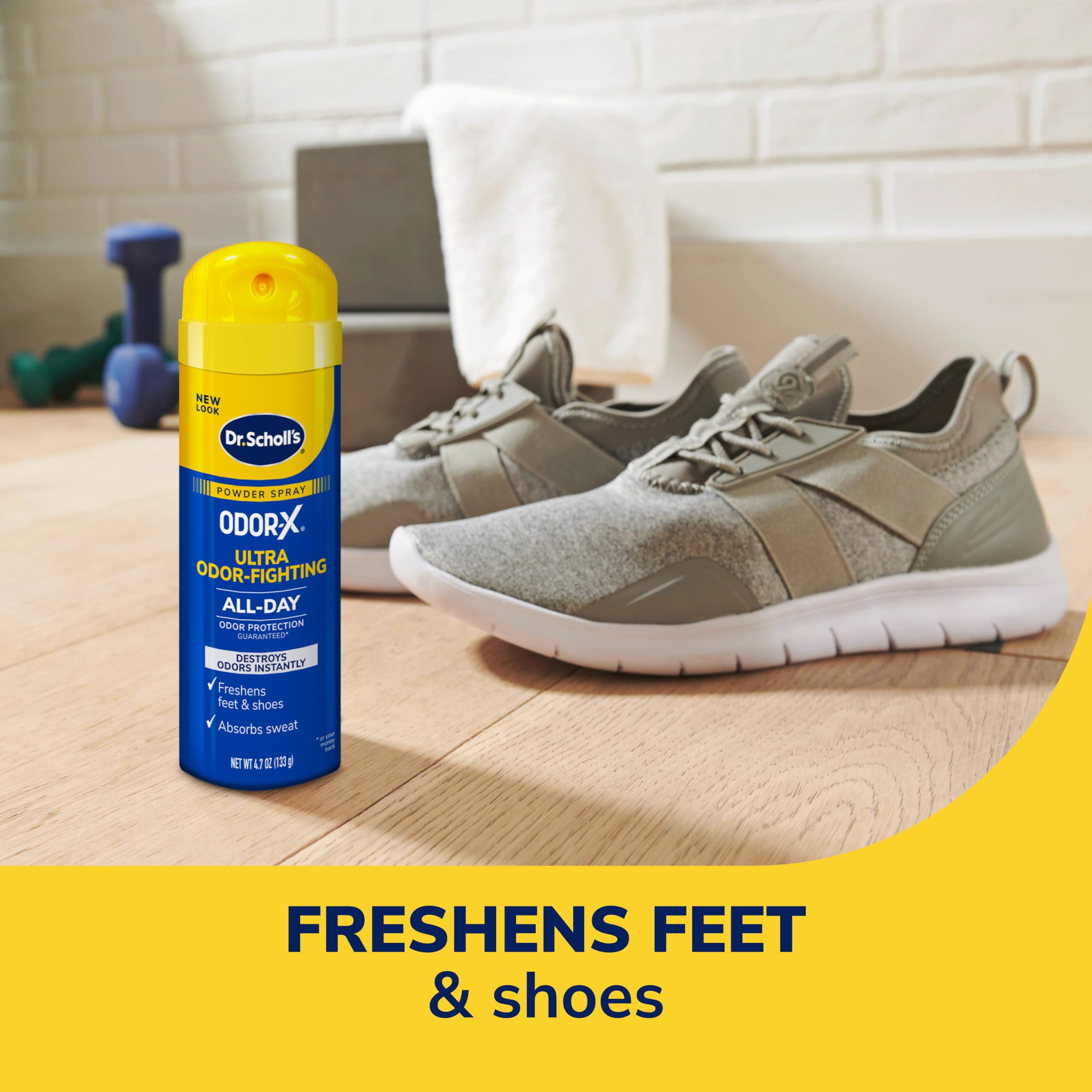 Dr. Scholls ODOR-X ULTRA ODOR-FIGHTING POWDER SPRAY, 4.7 oz // Destroys Odors Instantly - All-Day Odor Protection - Freshens Fe
