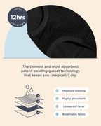 Saalt Comfort Modal Boyshort Period Underwear - Heavy Absorbency - Comfortable, Thin, and Keeps You Dry from All Leaks (Large, V