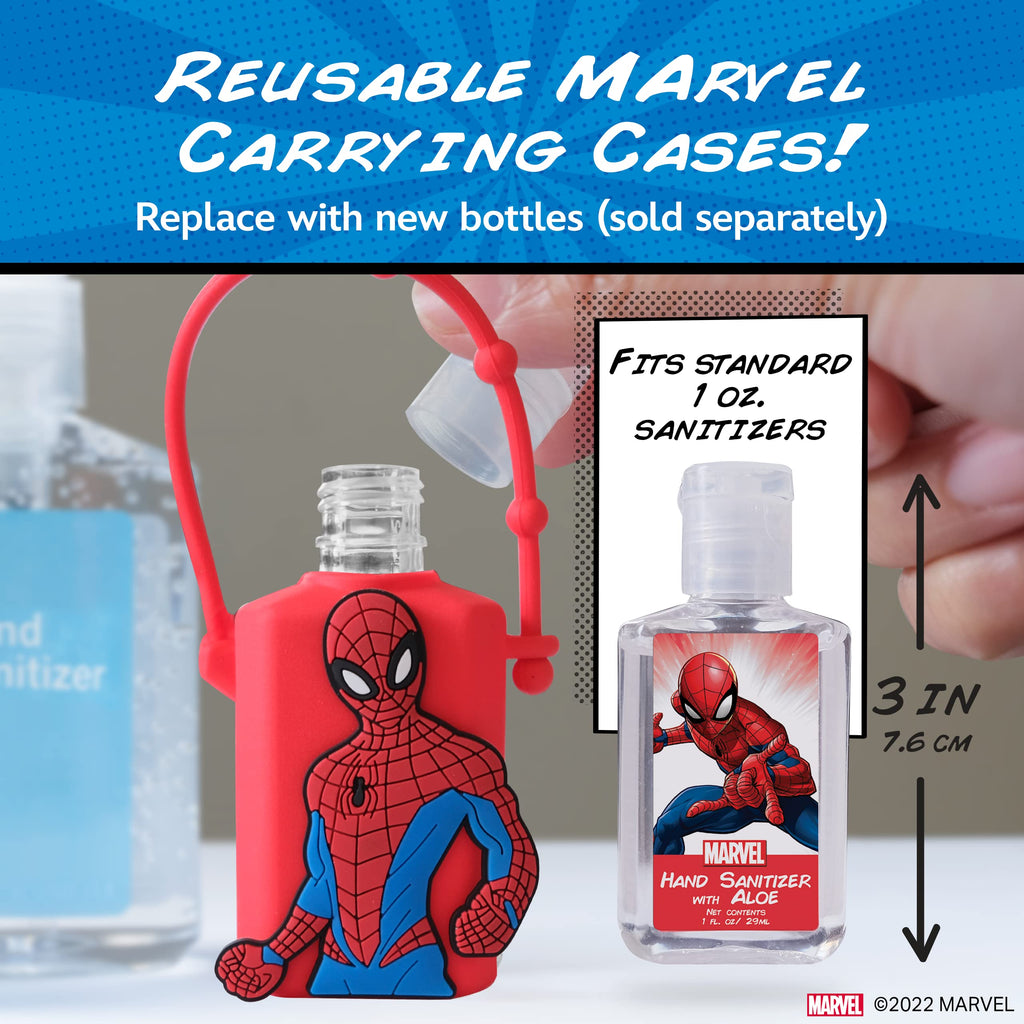 Evergreen Research Disney Store Marvel Hand Sanitizer Holder Set - Pack of 4, Travel Size, Refillable and Portable Sanitizers w/