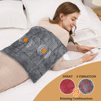 Weighted Heating Pad with Massager Electric Heating Pad for Back with Massaging Vibration, 3 Heating Levels & 3 Massage Types, X