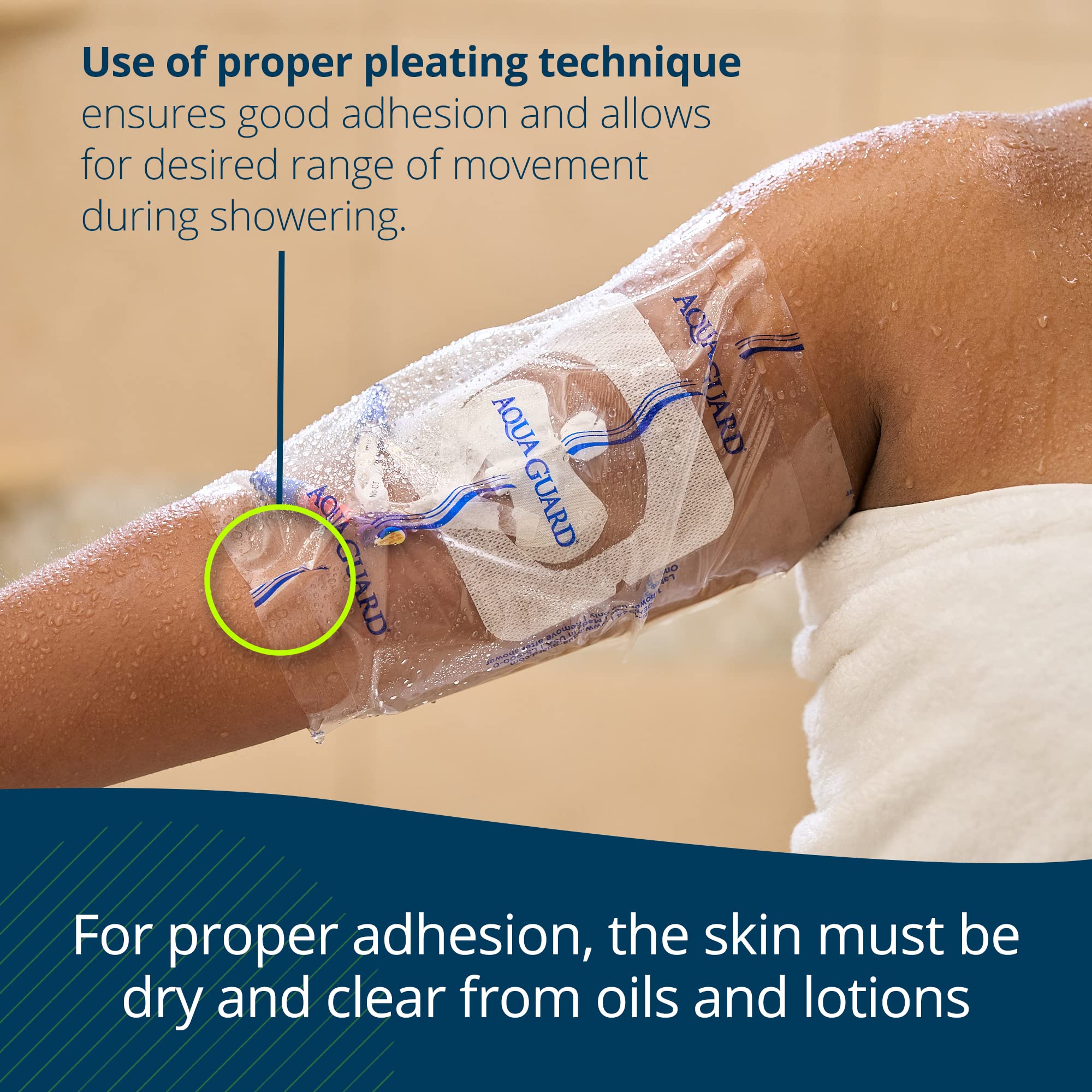 TIDI AquaGuard Sheet - 7    x 7    - Shower Protection Sheet - Self-Adhesive Moisture Barrier - Made without Latex - Wound Cover