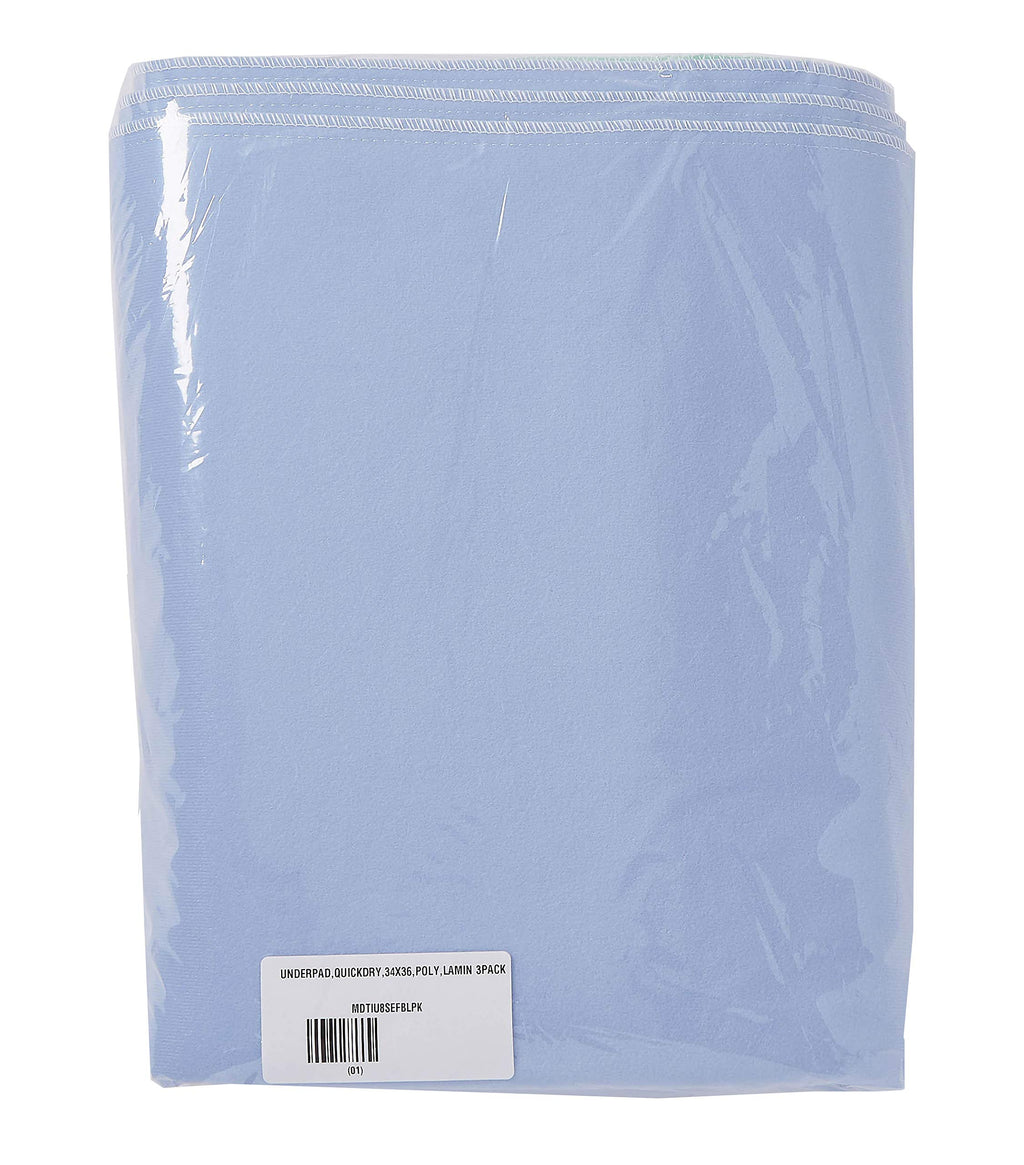 Medline - MDTIU8SEFBLPK Quick Dry Washable Underpads, Large Bed Pads 34x36, Use For Incontinence Pads, Potty Training Pads, Pet