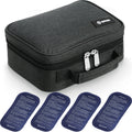 AUVON Large Insulin Cooler Travel Case, Longer Cooling Effect with 4 * 160g Ice Packs, Compact Medication Cooler Bag for 8 Insul