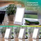 Verilux HappyLight Touch Plus - Light Therapy Lamp with 10,000 Lux, UV-Free, LED Bright White Light with Adjustable Brightness,