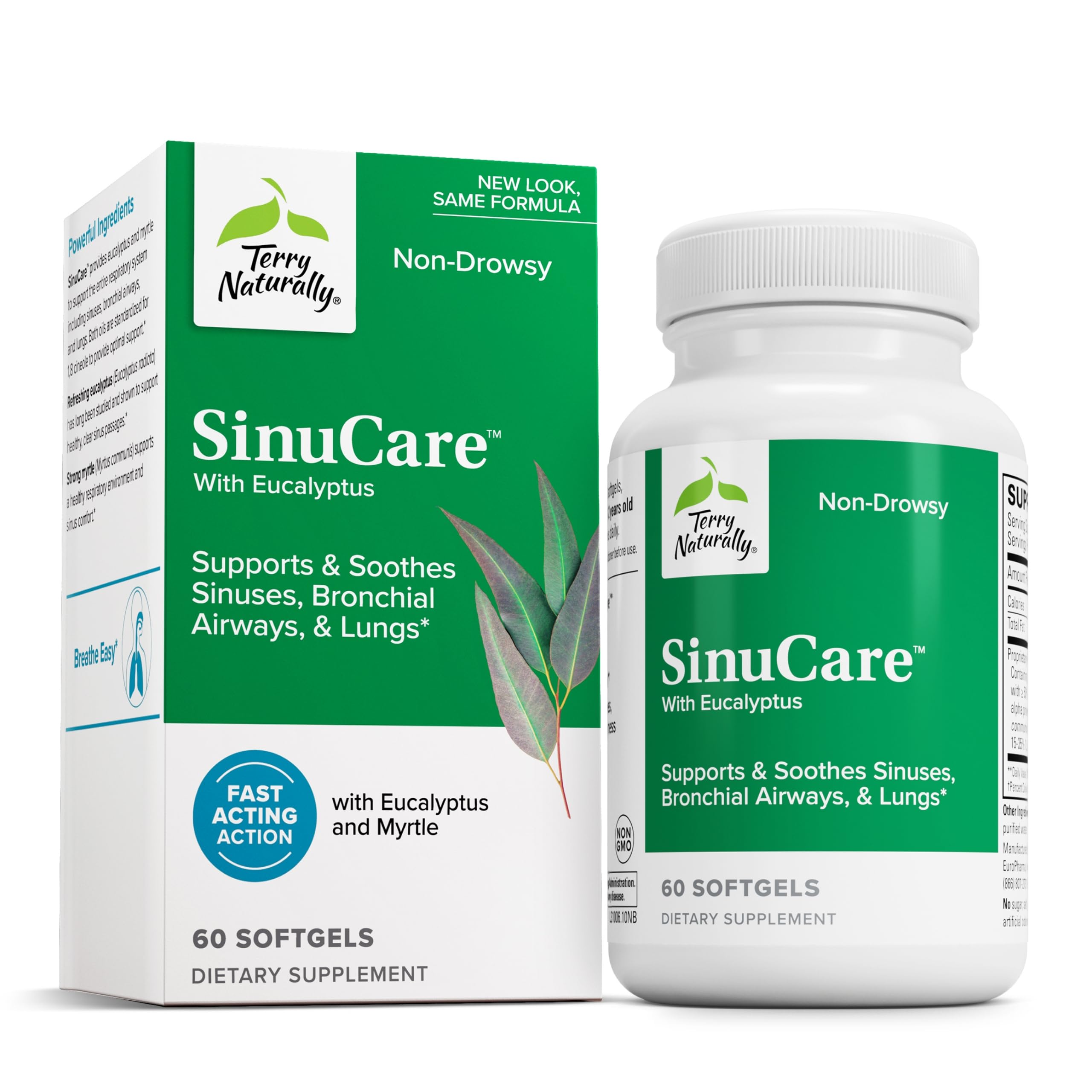 Terry Naturally SinuCare - Bronchial Wellness Support Supplement - Healthy Sinus Aid - Dietary Supplement to Support Healthy Lun