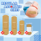 Assorted Flexible Fabric Adhesive Bandages - Family Variety Pack, Small Comfortable Fingertip & Round Cloth Bandages (300 Pieces