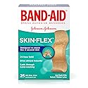 Band-Aid Brand Skin-Flex Adhesive Bandages for First Aid and Wound Care, Assorted Sizes, Tan, 25 Count