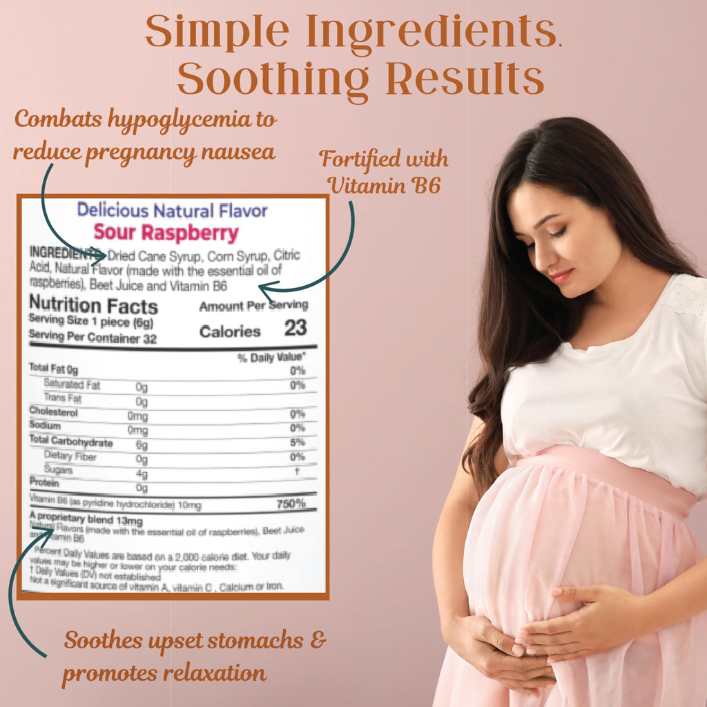 Preggie Pop Drops Plus with Vitamin B6 for Pregnancy Nausea Relief, Morning Sickness Candy with Essential Oils for Pregnant Wome