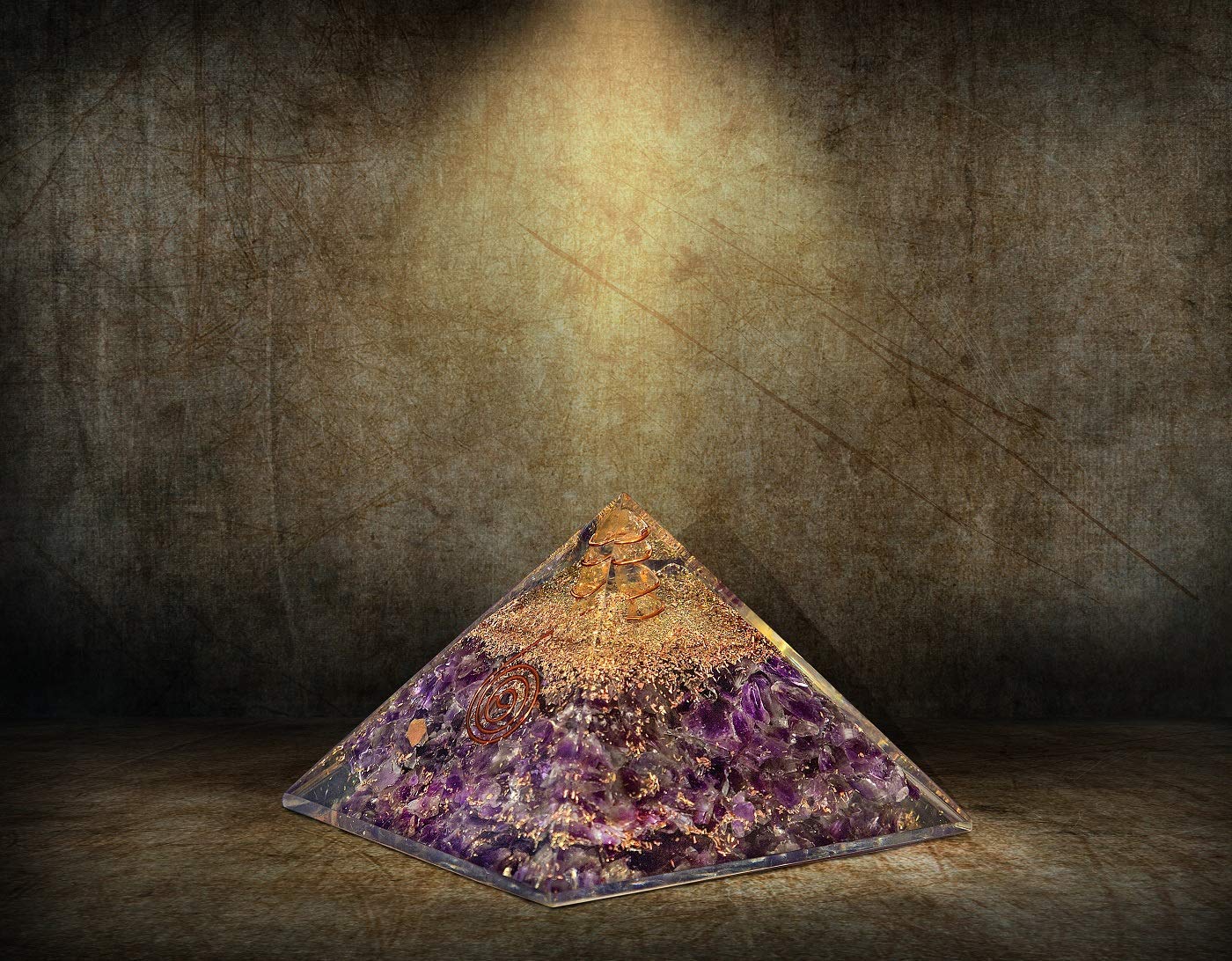 Orgone Pyramid-Orgonite Healing Crystal Pyramid-For Positive Energy & Protection, Crystal Gift For Women -Home & Office Crystal
