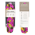 FLAT SOCKS No Show Socks, Sockless Shoe Liner, No Slipping, No Stinking, Washable Barefoot Shoe Insert for Men and Women, Taco '