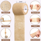 Treela 64 Pack Self Adherent Cohesive Wrap Bandages 2 Inch x 5 Yard Breathable Athletic Tape Self Adhesive Bandage Tape Elastic
