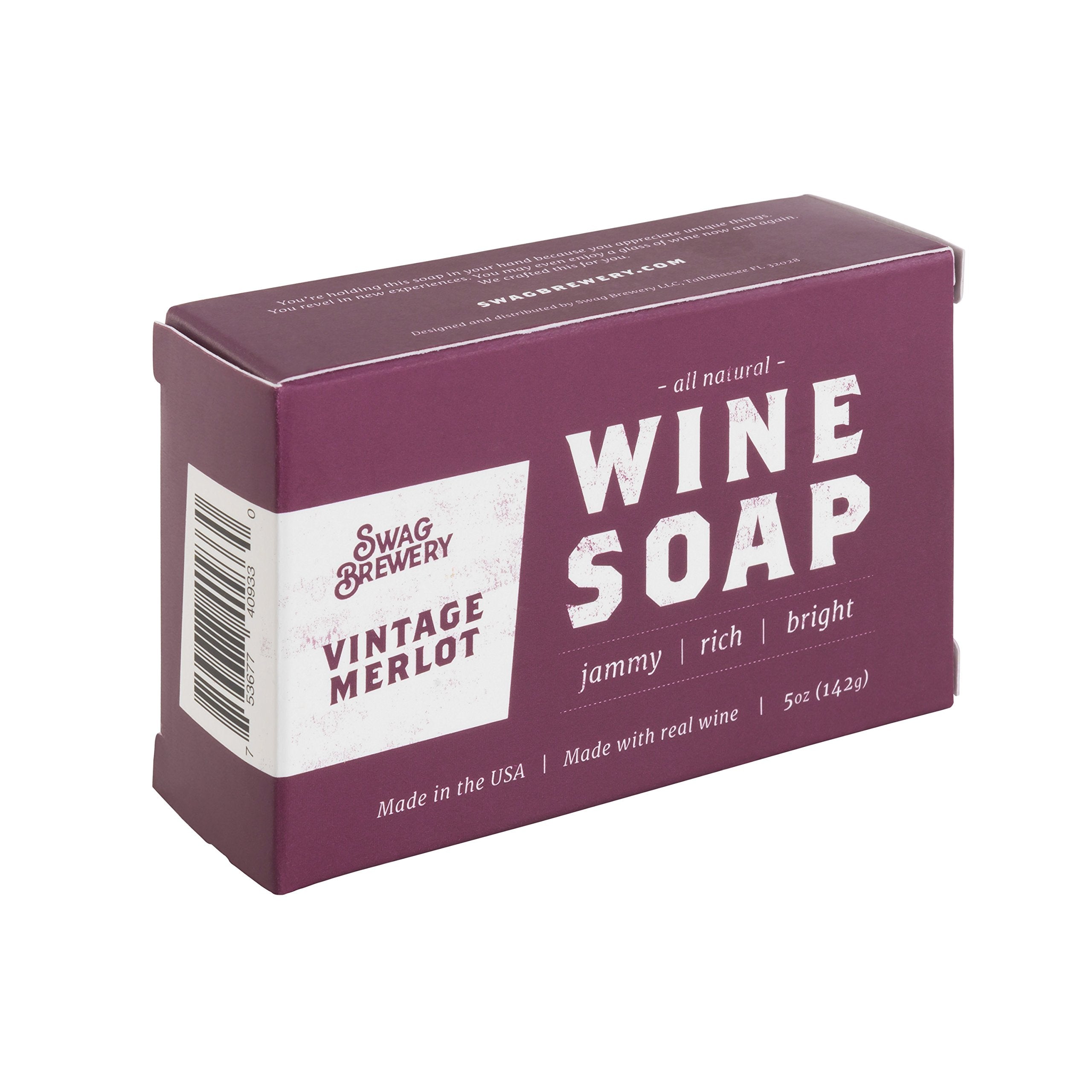 Swag Brewery Vintage Merlot WINE SOAP | Great Gift for Women, Birthdays, Wives, Men, and All Wine Lovers | All Natural + Made in