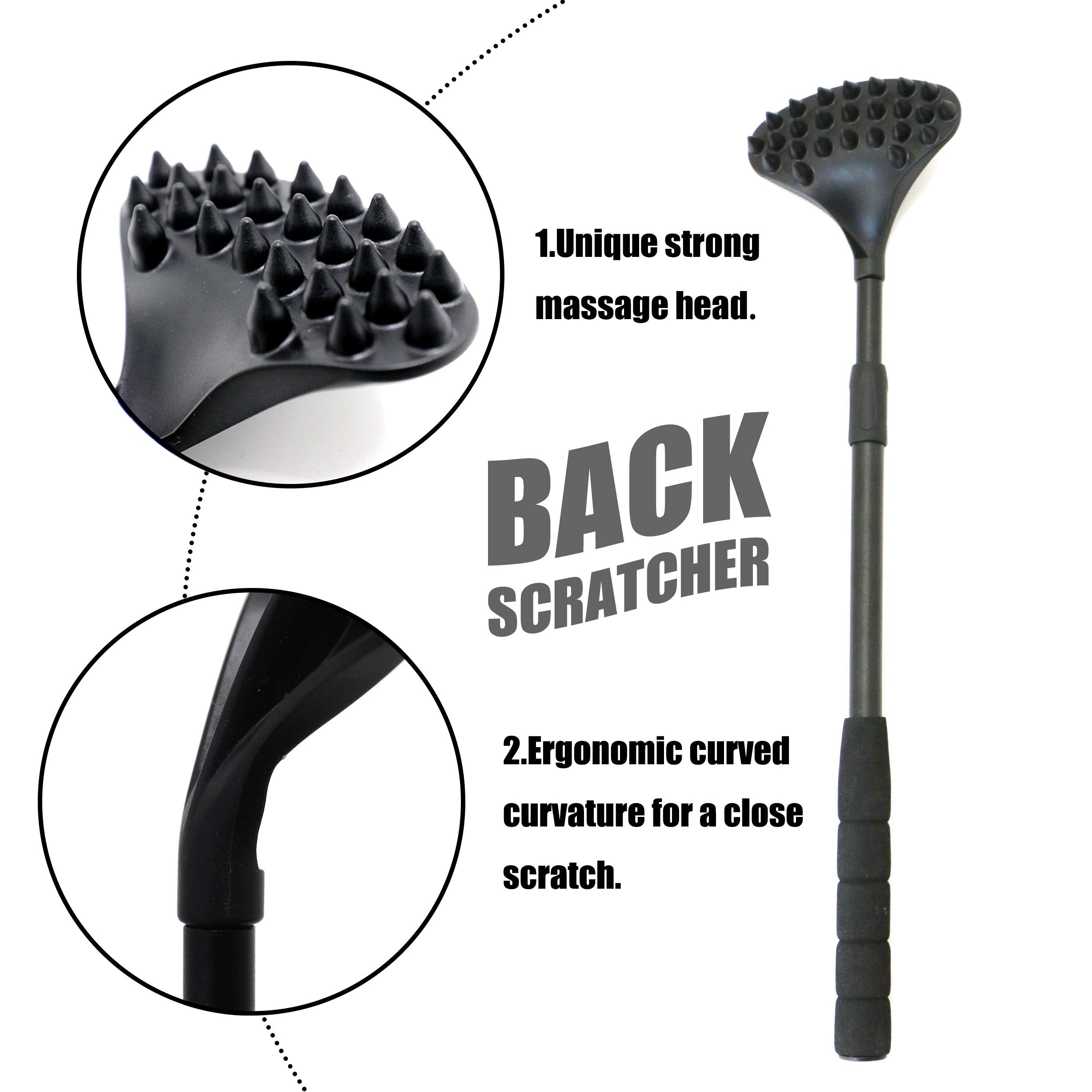 EASACE Back Scratcher for Women Men Extendable with Strong ABS Massage Head, 21inch Body Scratcher for Adults - Pets Compact - R