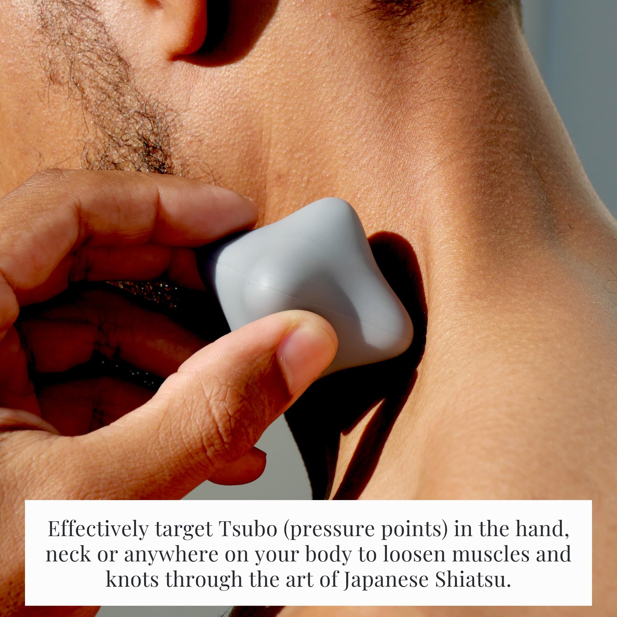Shikohin Tsubo-Oshi Massage Tools: 2-Pack Pressure Point Reflexology Tool - Handheld Silicone Massager for Knots, Muscle Tension