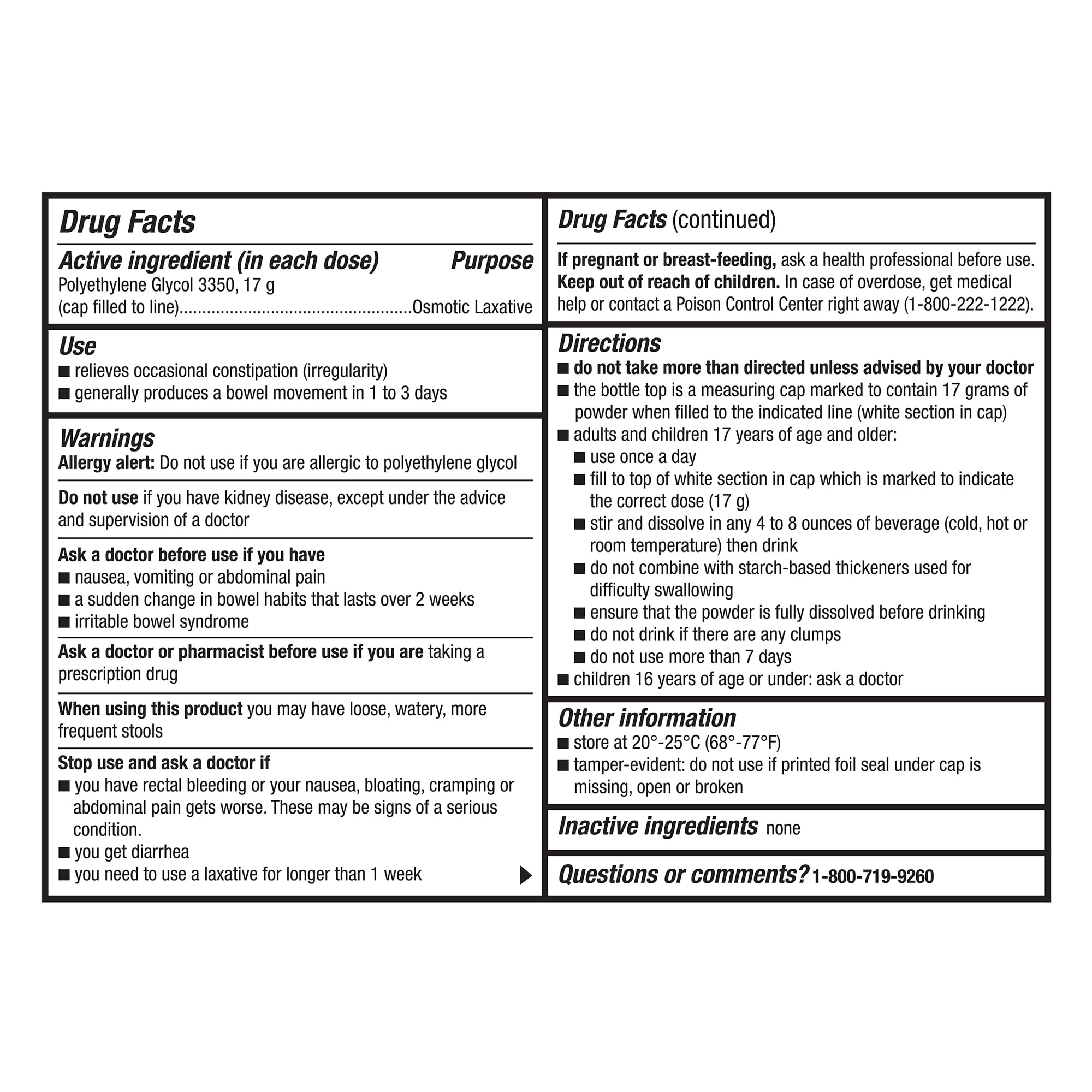 GoodSense Polyethylene Glycol 3350 Powder for Solution, Osmotic Laxative, Softens Stool, Relieves Occasional Constipation, 26.9