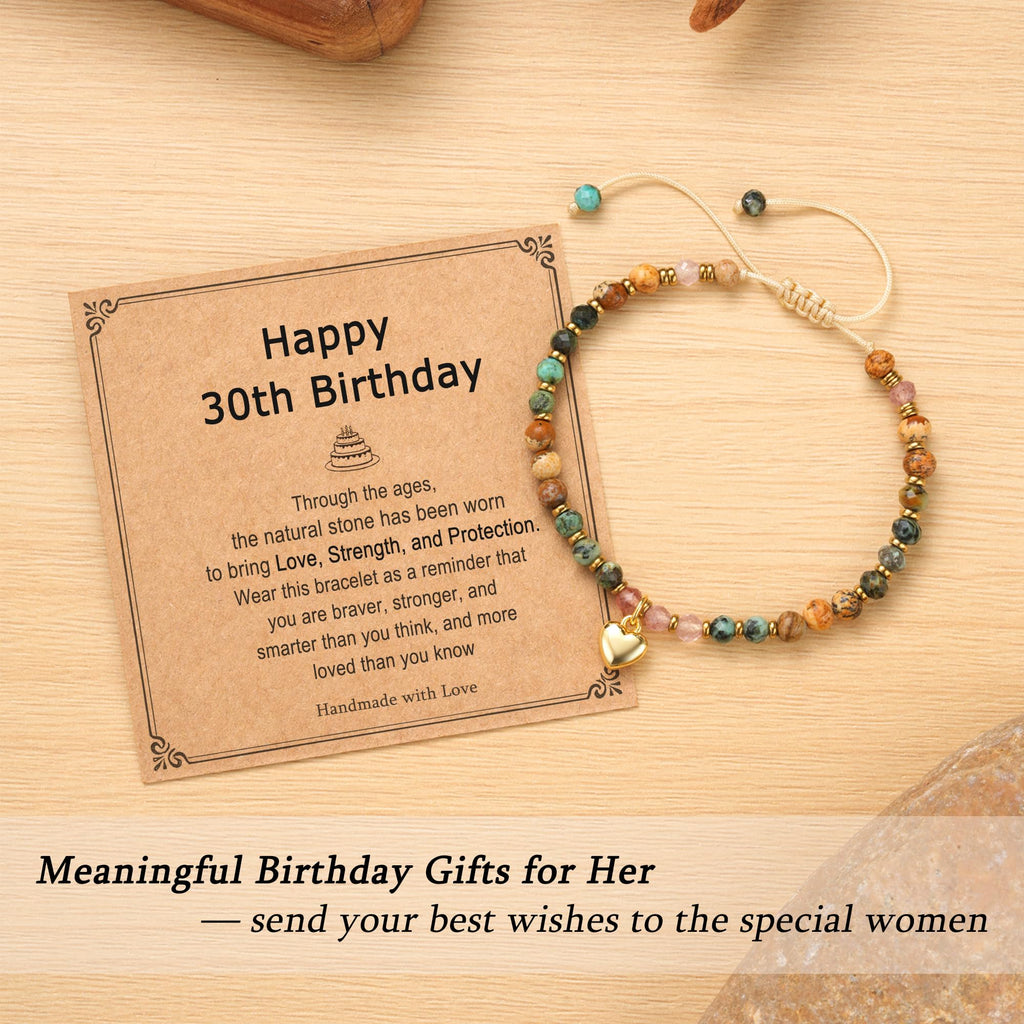 HGDEER 30th 30 Birthday Decorations Decor Card Favors Gifts for Her Women, Gifts for 30 Year Old Girl Birthday Gifts Bracelet Je