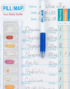 PillMap Visual Pill Planner for Medication, Supplements, and Vitamins Management Guide for Pill Box Organizer Containers, Pill M