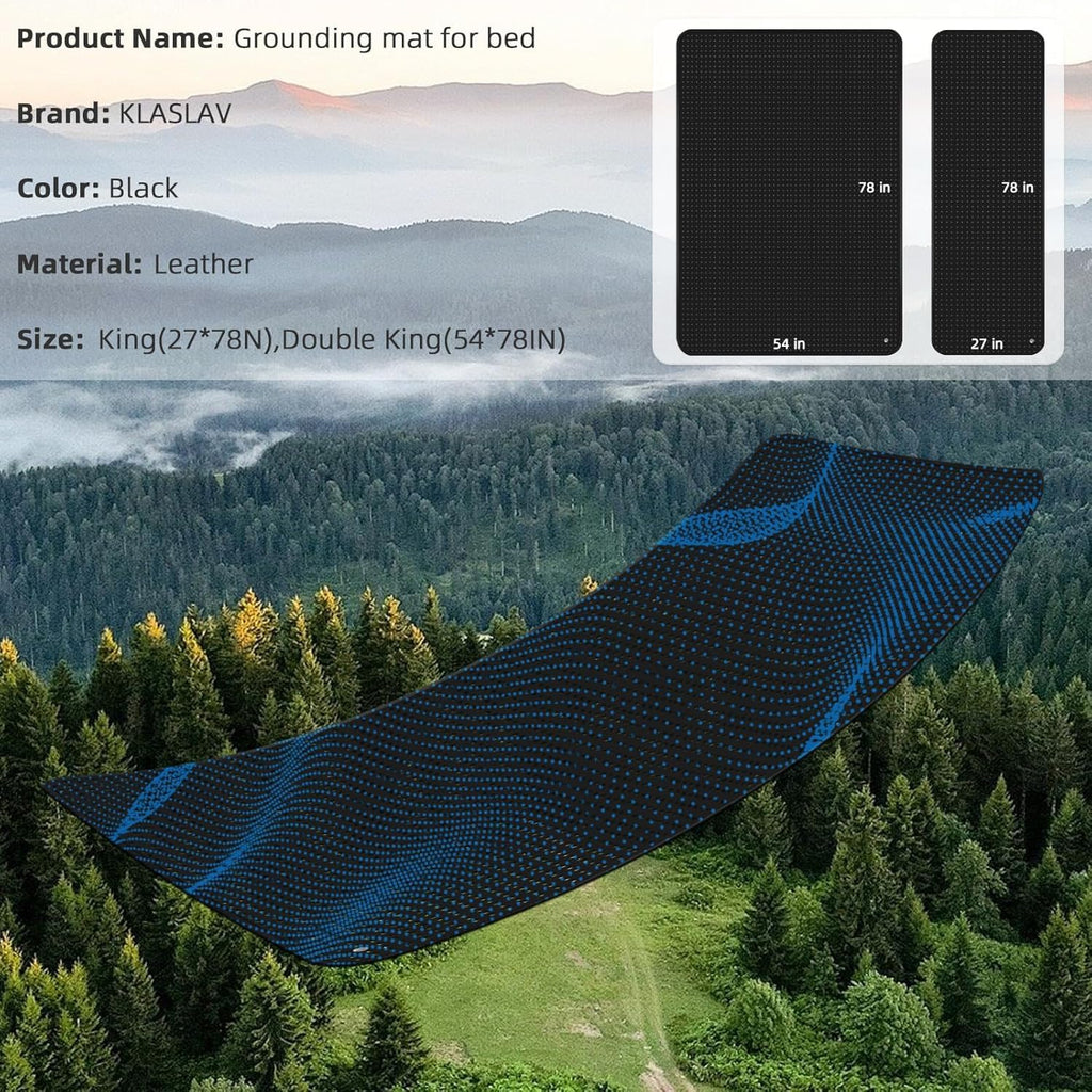 Grounding Mat for Bed, Grounding Bed Cover Kit, Grounded Earth Connected Grounding Pad,Grounding Cord Included (Black, 27 * 78IN