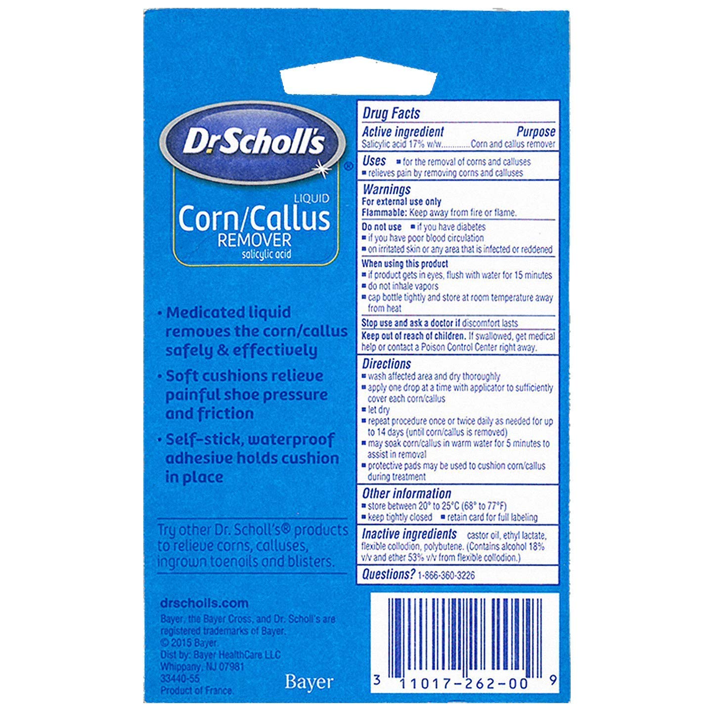 Dr. Scholl's Liquid Corn & Callus Remover, Liquid Kit- 1/3 fl oz.
