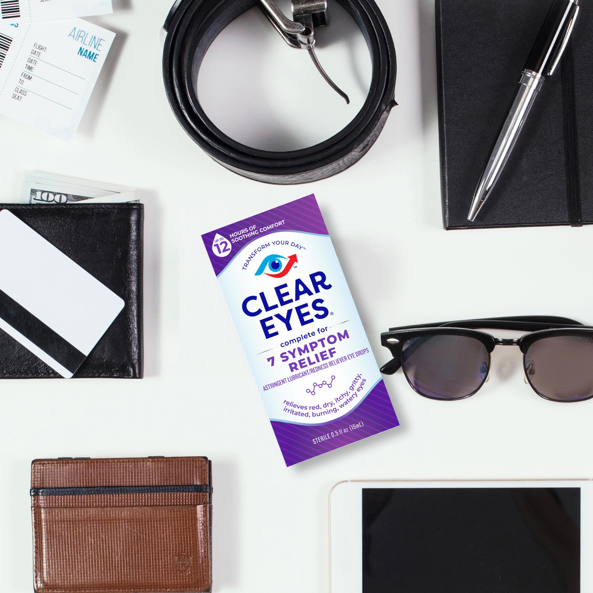 Clear Eyes Eye Drops, Complete 7 Symptom Relief, 0.5 Fl Oz (Pack of 3)