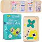 PreparaKit Travel First Aid Kit for Kids - Mini First Aid Kit for Car, Purse, Backpack, or Diaper Bag - 75 Piece Travel Medicine