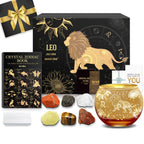 Aovila Leo Birthday Gifts for Women - Leo Candle Holder with Birthstones - Zodiac Gifts for Her