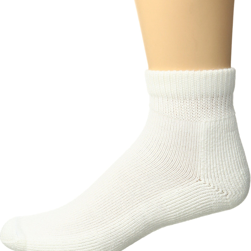Thorlos Unisex HPMM Diabetic Thick Padded Low Cut Sock, White, XLarge