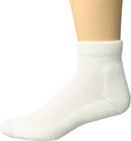 Thorlos Unisex HPMM Diabetic Thick Padded Low Cut Sock, White, XLarge