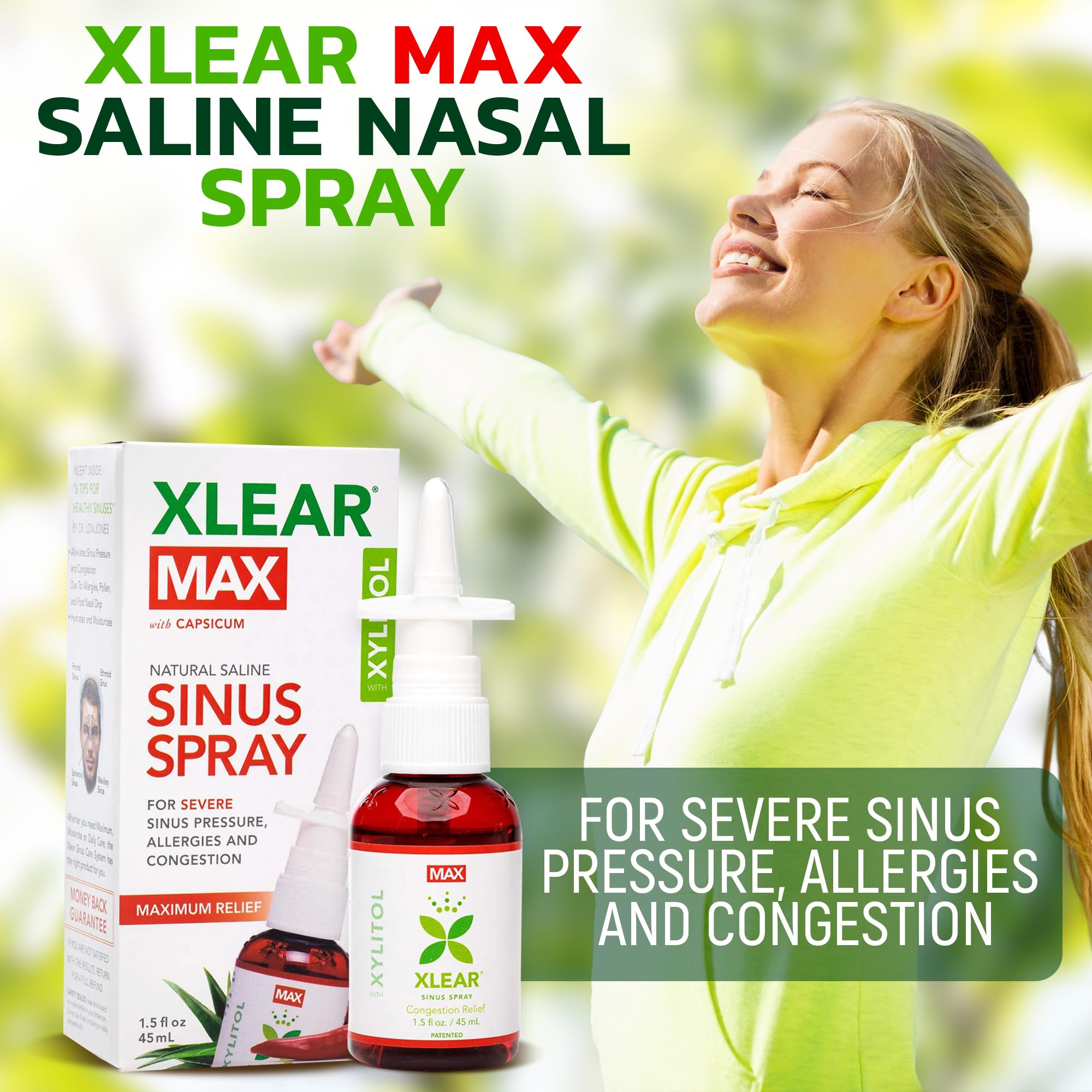 Xlear Allergy Relief Kit, All Day Allergy Rescue Kit Including Xlear Nasal Spray with Xylitol, Xlear MAX Nasal Spray, Xlear Nasa