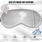 Cavoilu Sleep Mask w/ Cooling Gel Eye Mask, Silk Eye Mask for Sleeping, Hot & Cold Eye Masks, Blindfold Eye Cover Sleeping Mask