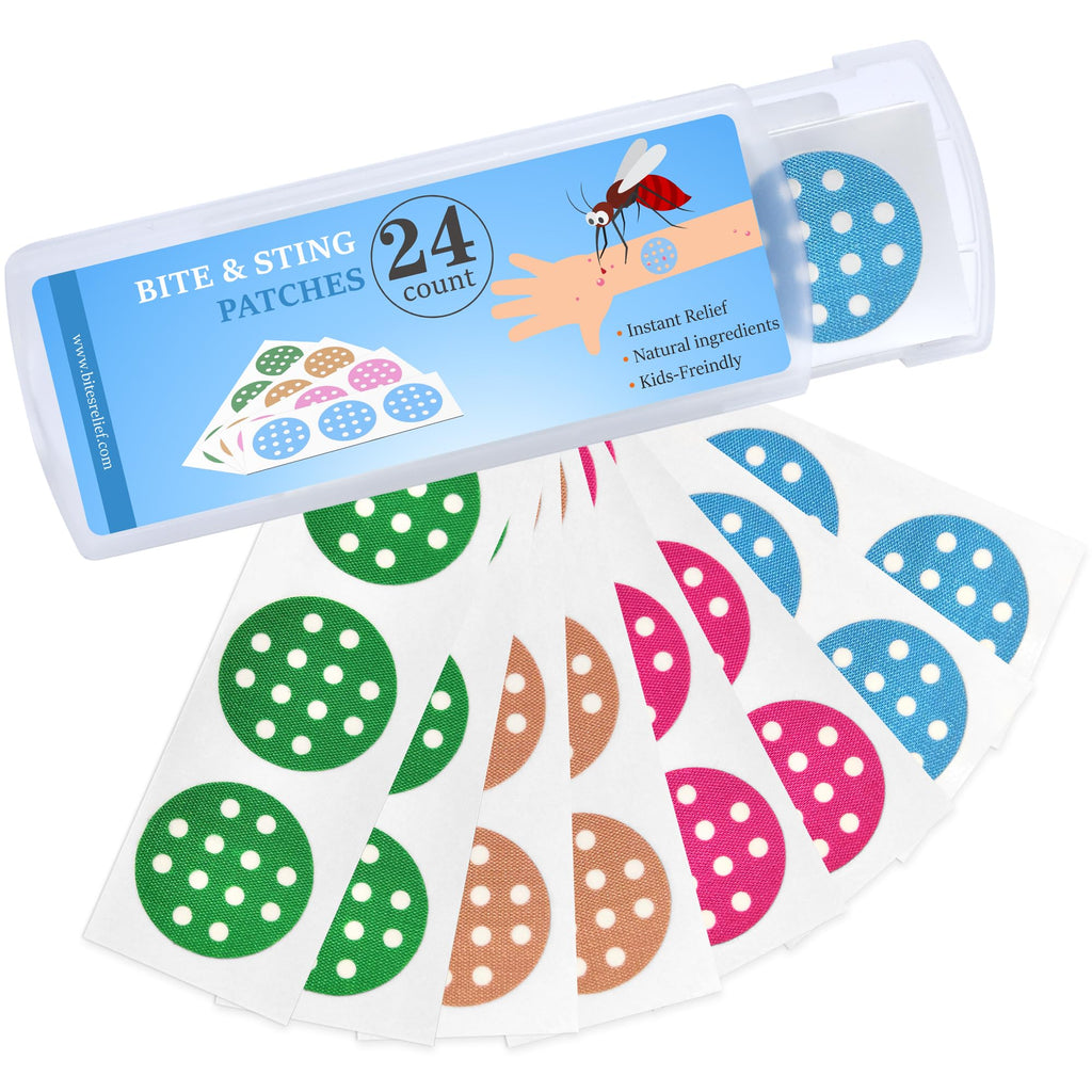 Nano shield Itch Relief Patches 24 Counts, Natural Bug Bite Itch Relief Stickers for Kids, Instantly Reduce Itching & Swelling A
