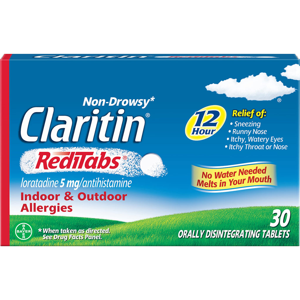 Claritin RediTabs 12 Hour Allergy Medicine, Non-Drowsy Prescription Strength Allergy Relief, Loratadine Antihistamine Tablets, 3