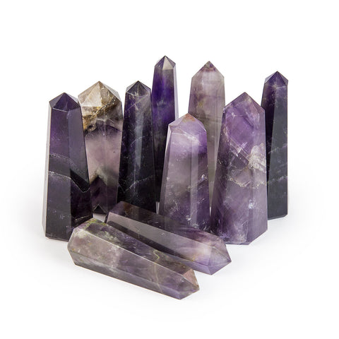 Beverly Oaks Crystal Obelisk Bulk Set Featuring Deep Purple Amethyst - Powerful Gemstone Healing Wand (1/2 Pound)