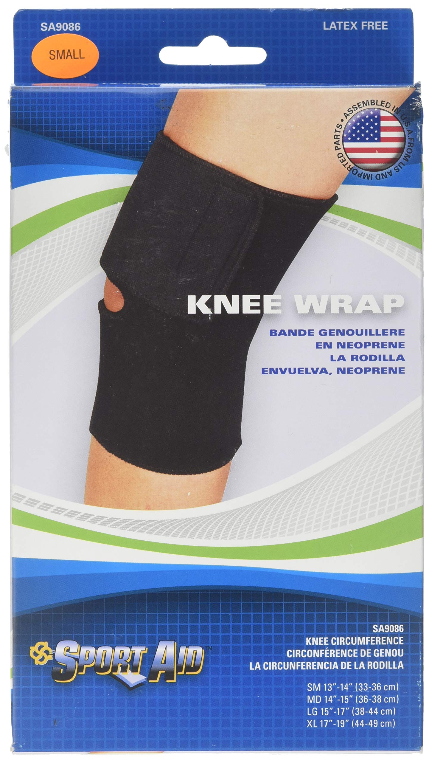 Sportaid Knee Wrap Neoprene, Black Small 13-14 inches 1 Each by Scott Specialties (Pack of 2)