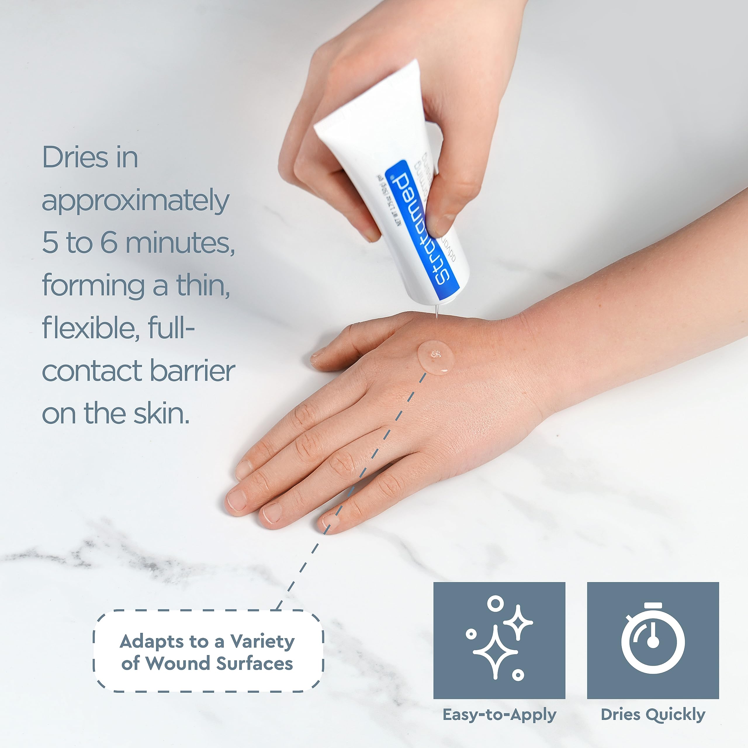 Stratamed Advanced Film-Forming Wound Dressing | Forms a Flexible Protective Layer Over Open Wounds & Damaged Skin | for Faster