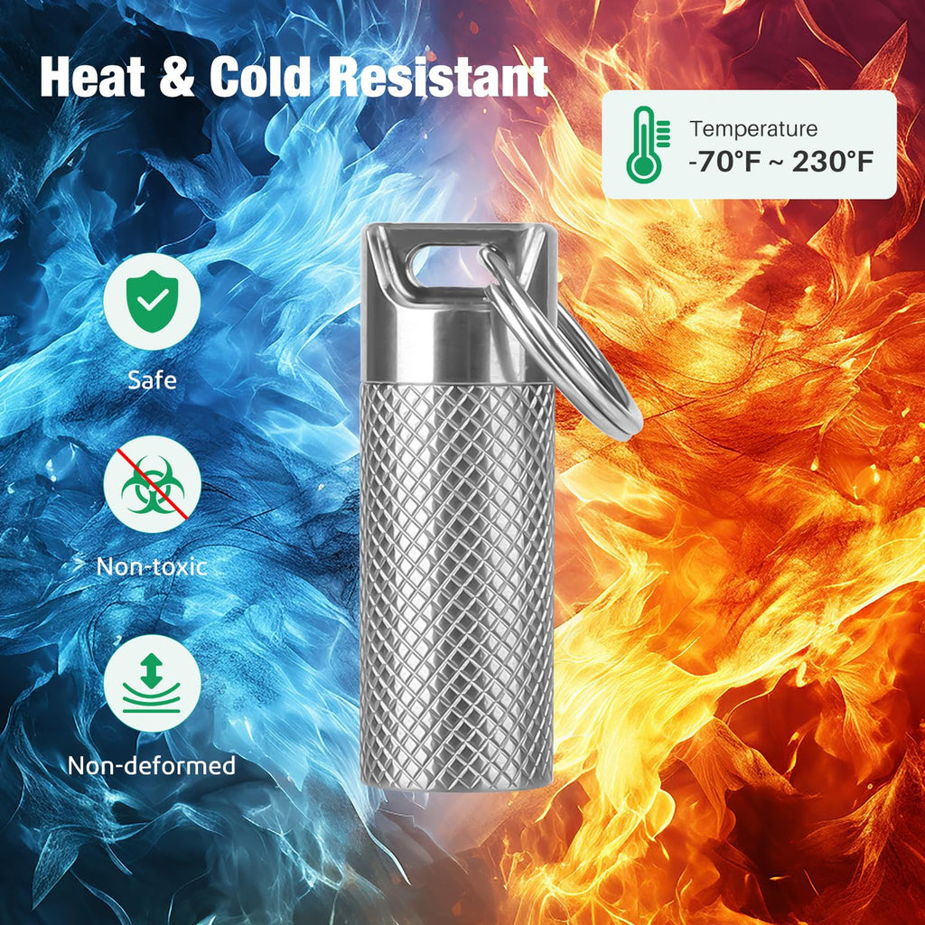Opret Titanium Pill Container with Keychain & Necklace, Waterproof Pill Case for Emergency Aspirin & Nitroglycerin, Mini Pill Ho
