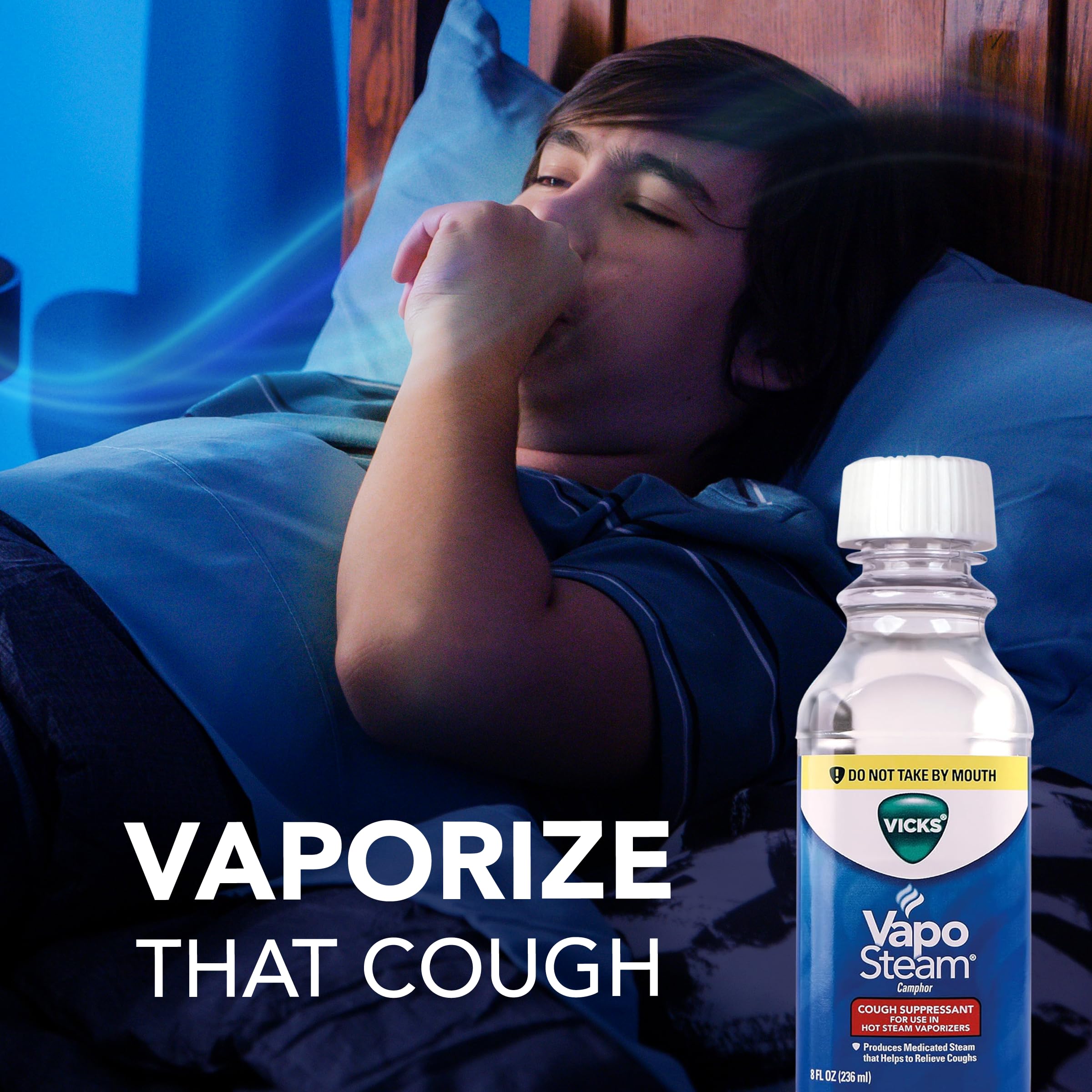 Vicks VapoSteam Medicated Liquid with Camphor, a Cough Suppressant, Helps Relieve Coughing, for Use in Vicks Vaporizers and Humi