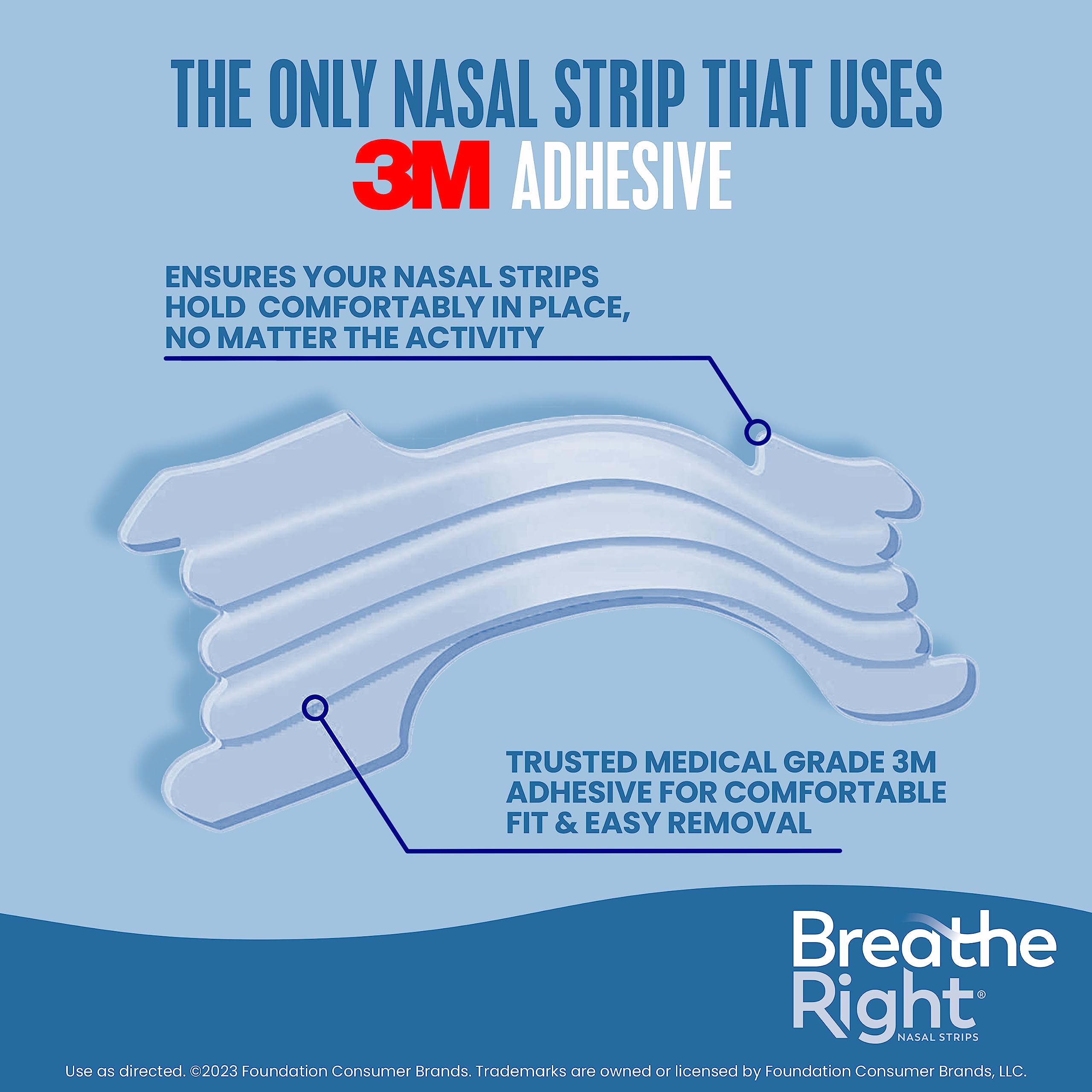 Breathe Right Nasal Strips Extra Strength Clear For Sensitive Skin Drug-Free Snoring Solution & Nasal Congestion Relief Caused b