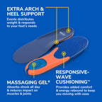 Dr. Scholls Extra Comfort Support Insoles Men, Size 8-14, 1 Pair: All-Day Comfort Shoe Inserts with Massaging Gel for Big & Tall