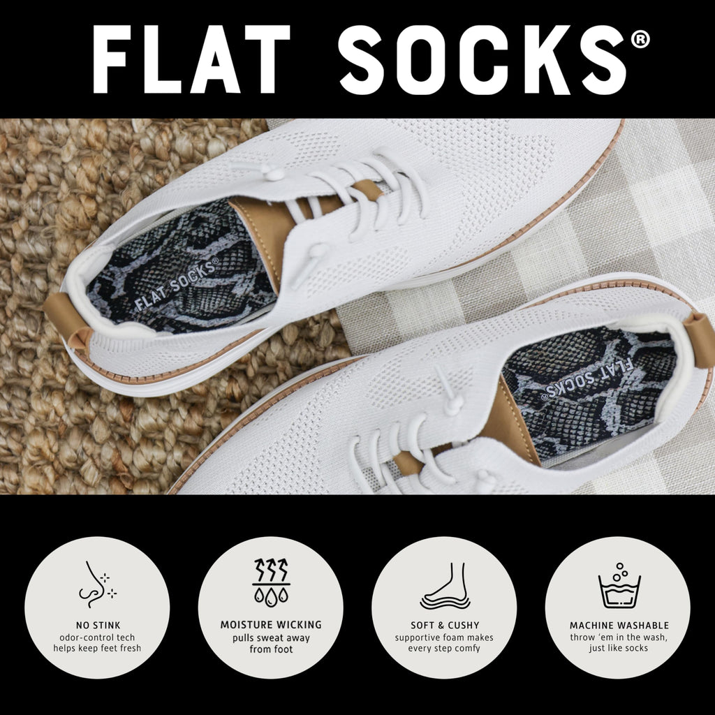 FLAT SOCKS No Show Socks, Sockless Shoe Liner, No Slipping, No Stinking, Washable Barefoot Shoe Insert for Men and Women, The Fu