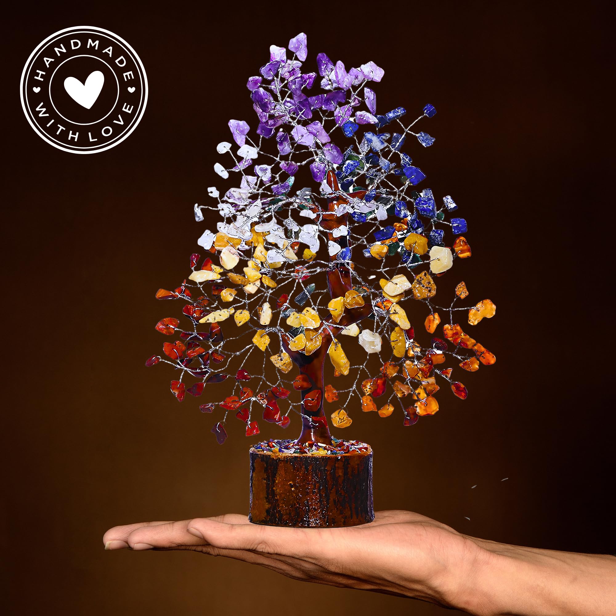 ANAYA AGATE 7 Chakra Healing Crystal Tree, Gift for Women and Mom, Handmade Crystal Tree of Life for Good Luck Gifts, Positive E