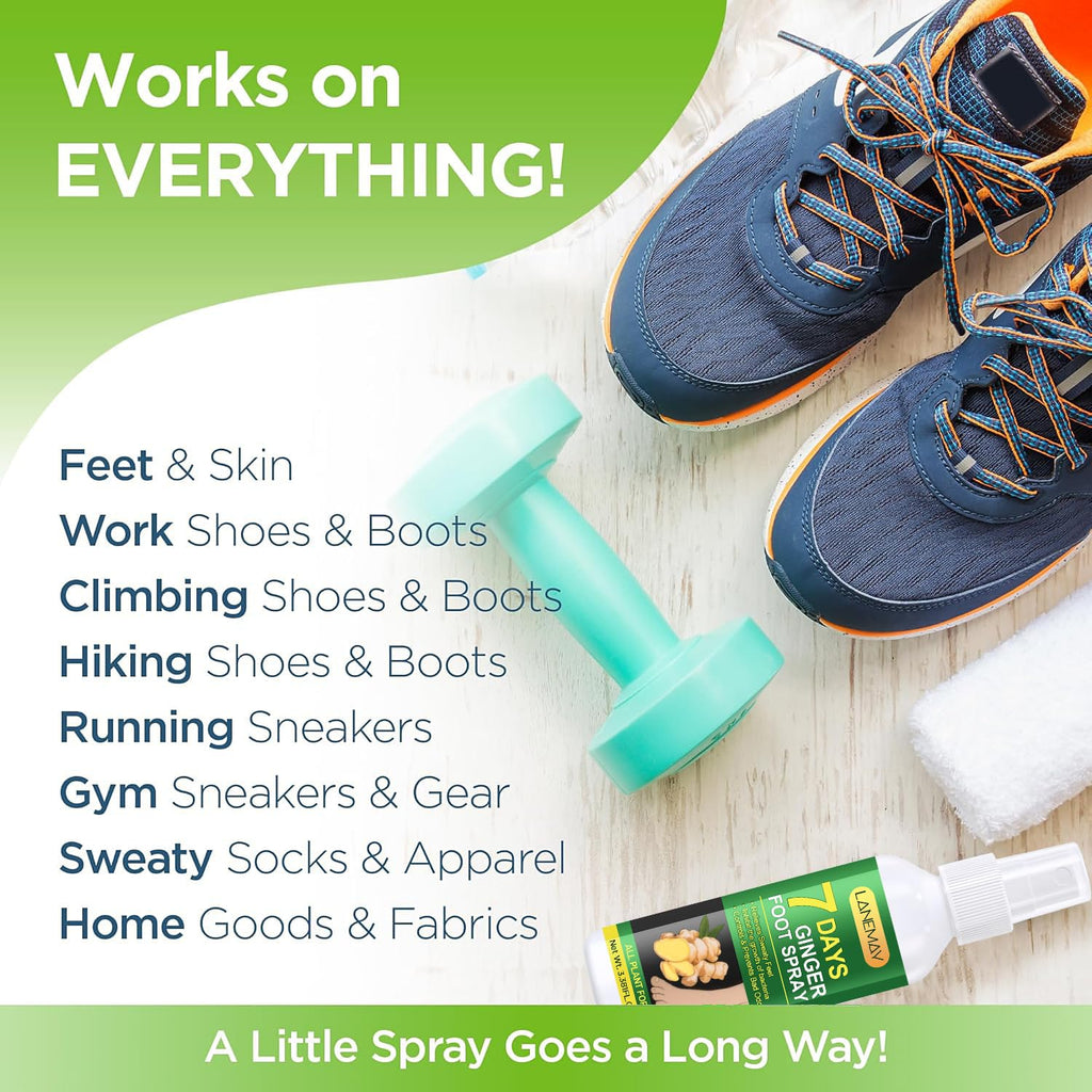 7 Days Ginger Foot Spray - Control & Callus Care, Natural Ginger Nail Treatment - Soothing Formula - Removes, Controls & Prevent
