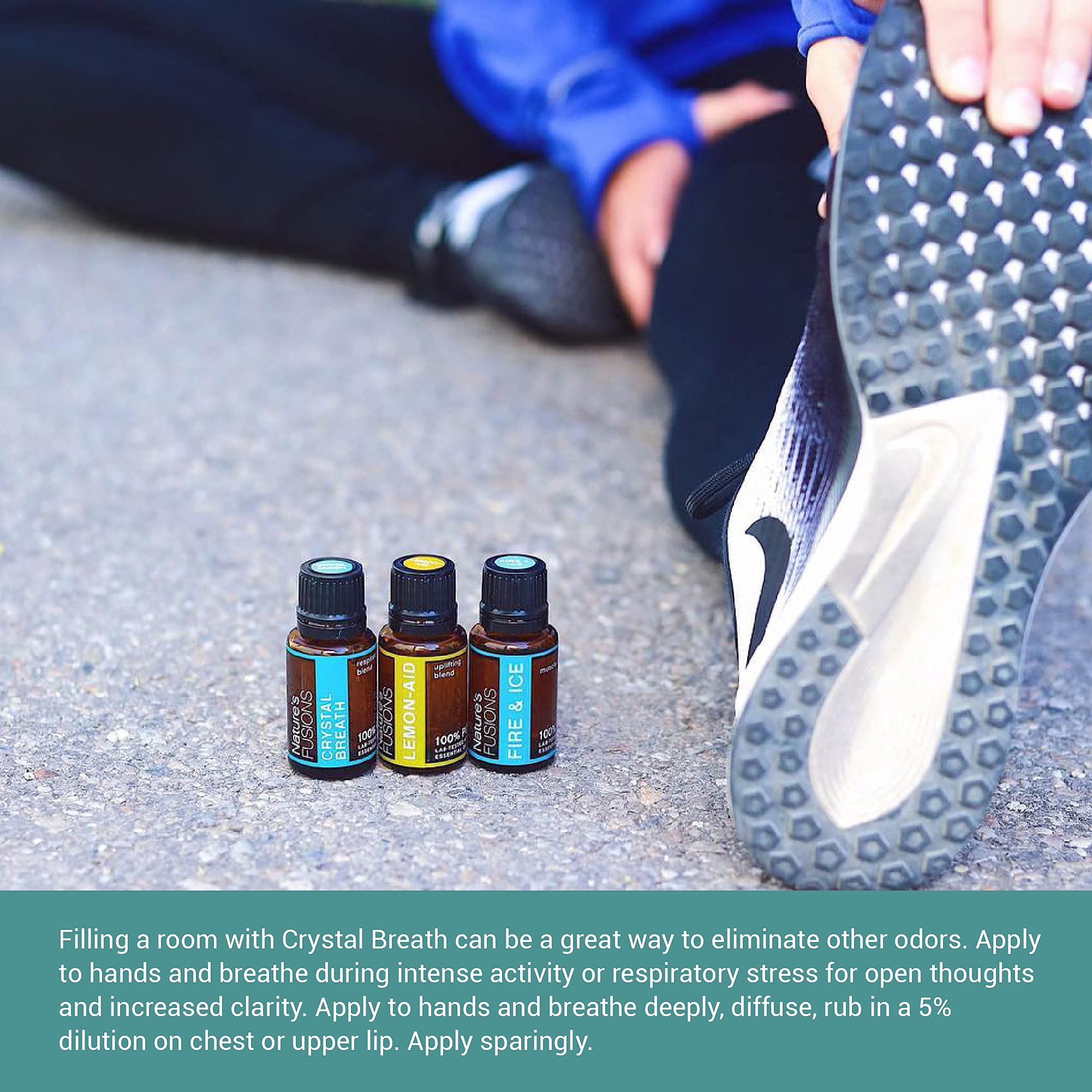 Natures Fusions - Crystal Breath Therapeutic Essential Oil Respiratory Blend - 15 ml.