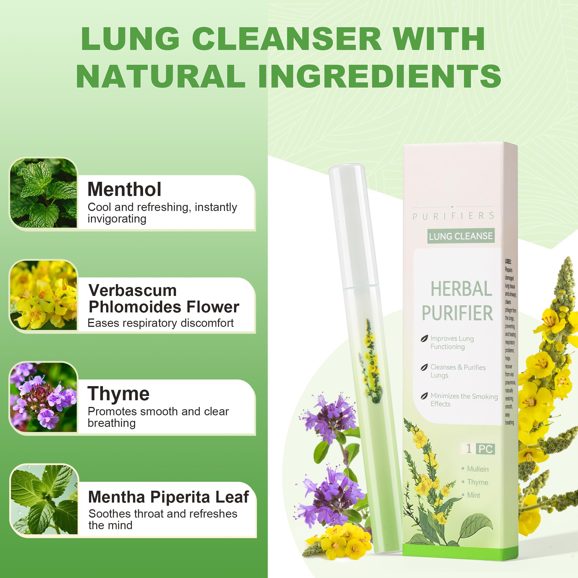 Herbal Diffuser Pen, 2 Pack Mullein & Melatonin Diffuser Pen, Night & Day Relax Duo Set for Fresh Breath & Calm Sleep Support, T