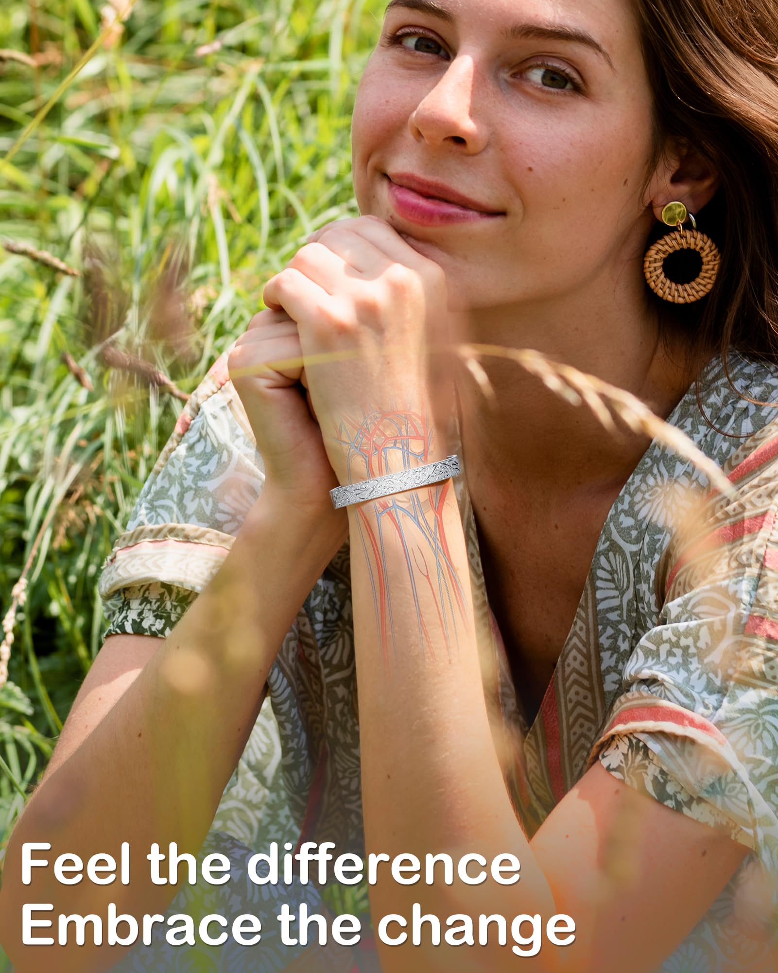 Feraco Copper Bracelet for Women, 12X Ultra Strength Magnetic Bracelets, 99.99% Pure Copper Cuff Bangle with 3500 Gauss Neodymiu