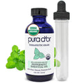 PURA DOR Organic Peppermint Essential Oil (4oz with Glass Dropper) 100% Pure & Natural Therapeutic Grade - Hair, Body, Skin, Ar