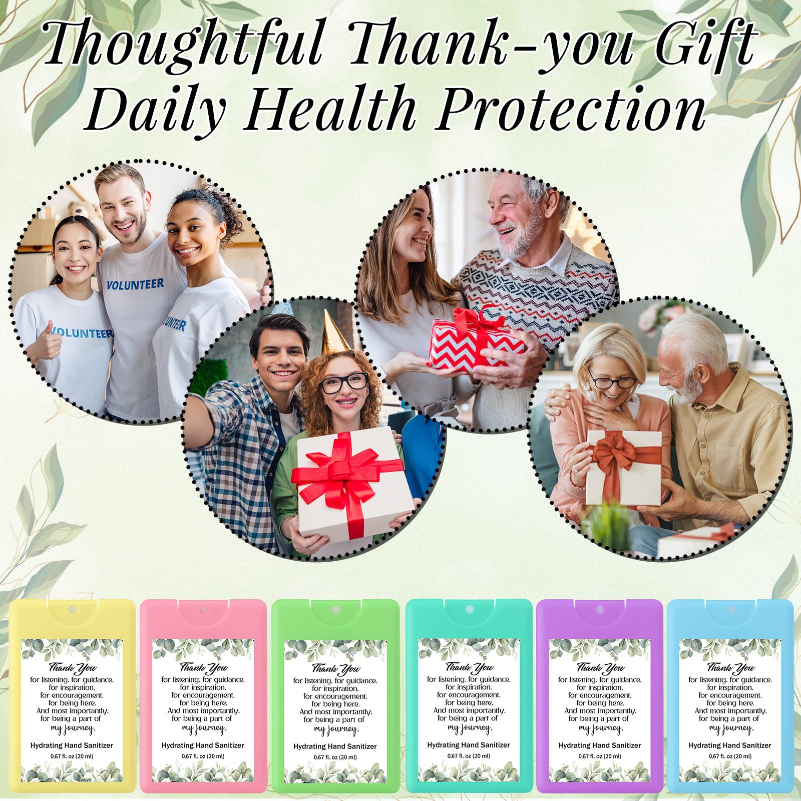 Dansib 24 Pack Mini Hand Sanitizer Spray Appreciation Inspirational Gifts Bulk Hydrating Hand Sanitizers Travel Size Thank You G