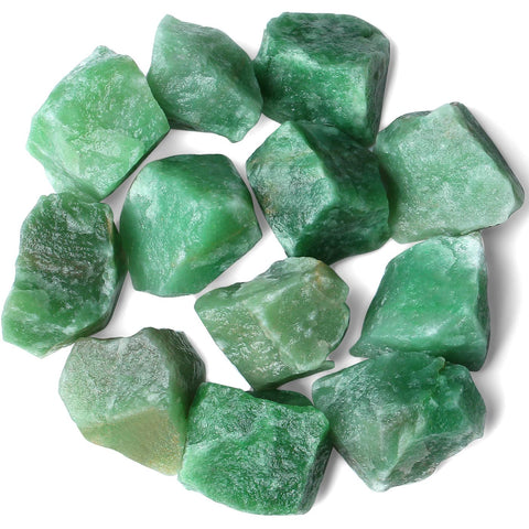 QINJIEJIE Green Aventurine Raw Crystals Natural Rough Stones Bulk Large 0.8-1.2'' Rocks Reiki Gemstones Fountain Rocks for Tumbl