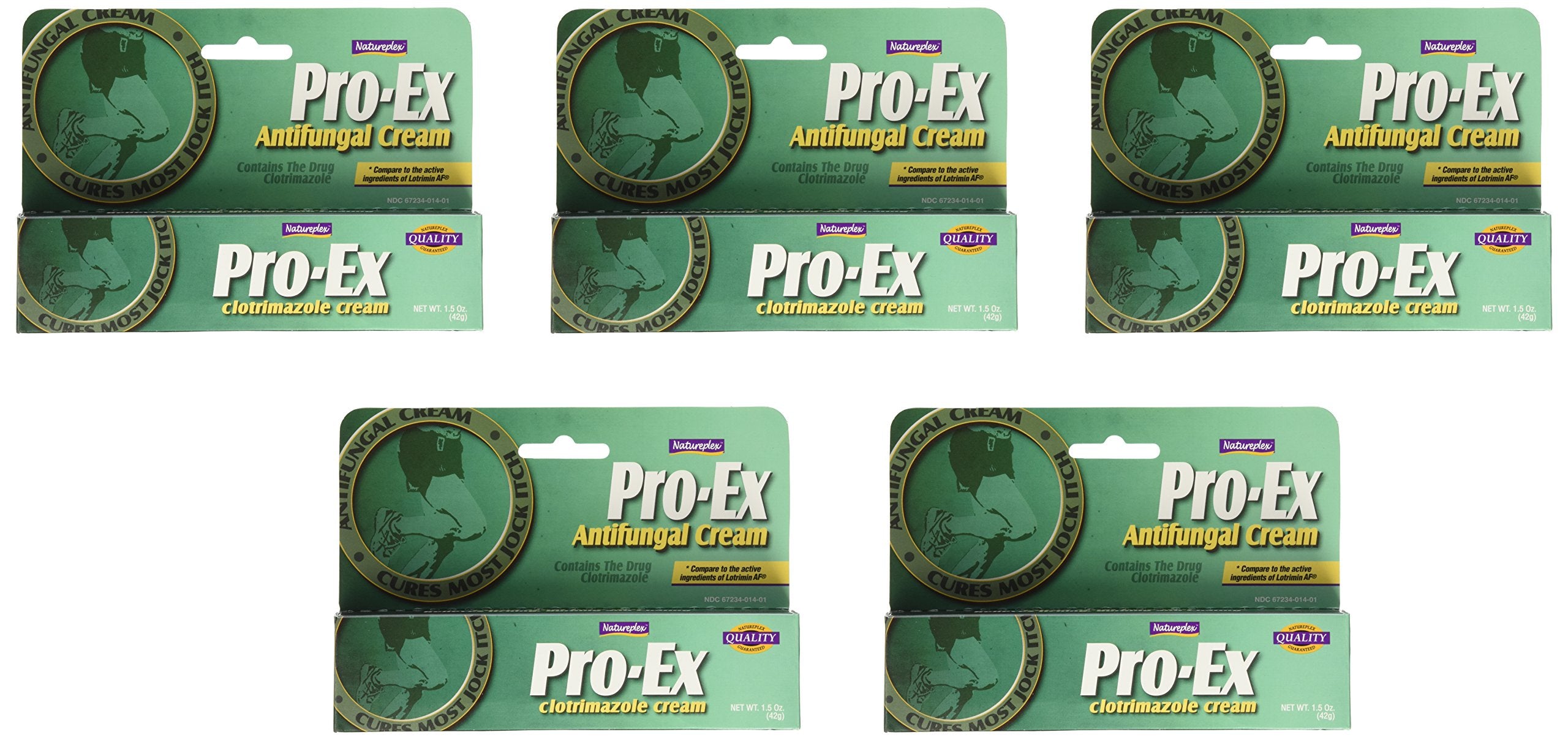 (5 Boxes) Pro-Ex Antifungal Cream Clotrimazole 1% 7.5 oz Total